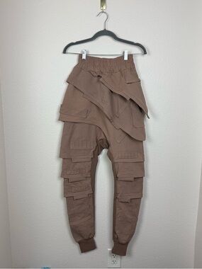 Demobaza Pants Mens Small Brown Trousers Dropcrotch Avant Garde Dystopian